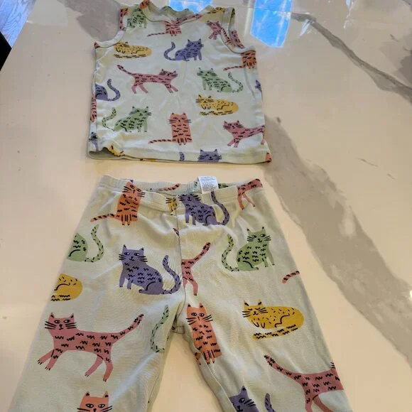 Tea Collection Summer Nights Tank Pajamas Cats - Picture 1 of 5